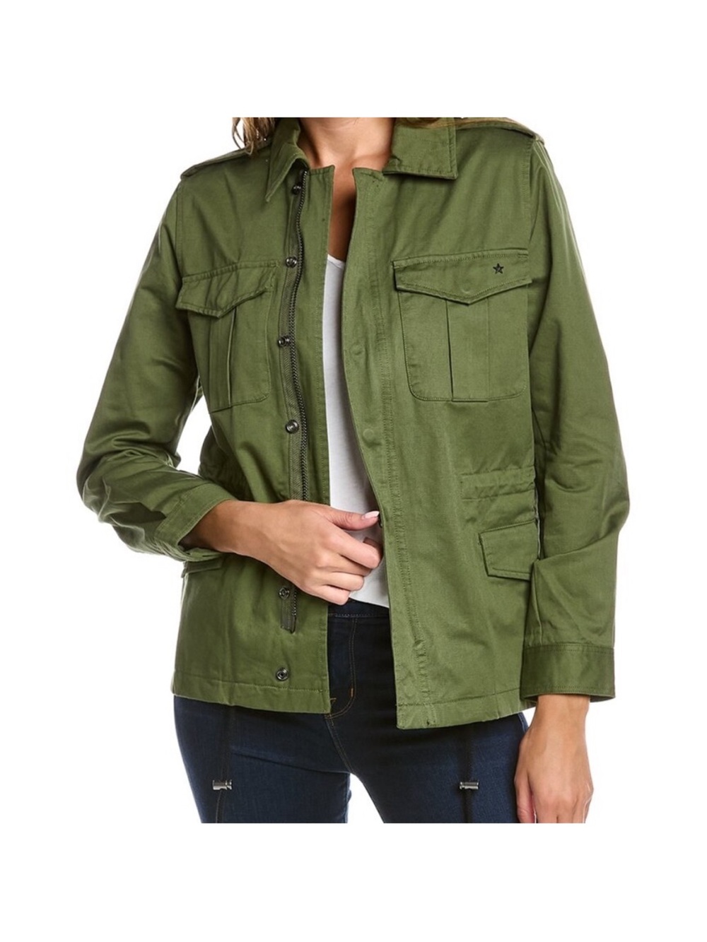 Zadig & Voltaire Kayak Amour Utility Jacket Size Small Cargo Green New